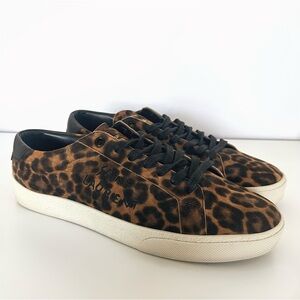 Saint Laurent Animal Print Sneakers with Black Details